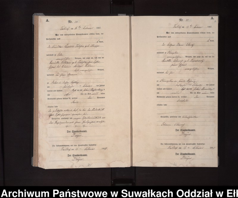 image.from.unit.number "Geburts-Neben-Register des Königlichen Preussischen Standes-Amtes Orlen Kreis Loetzen"