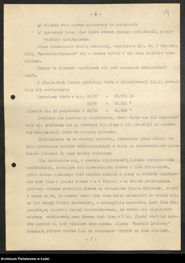 Obraz 20 z jednostki "[Protokoły, informacje, referat z posiedzeń sekcji leśnej, egzekutywy PPR, zjazdu aktywu leśnego przy Dyrekcji Lasów Państwowych, sekcji leśnych przy Wydziale Rolnym KW i komitetach powiatowych]"