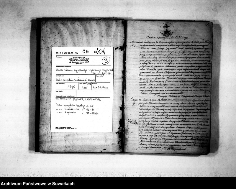 image.from.unit.number "Duplikat aktov o roždenii, brakosočetanij i smerti vigerskago prichoda v 1875 godu"