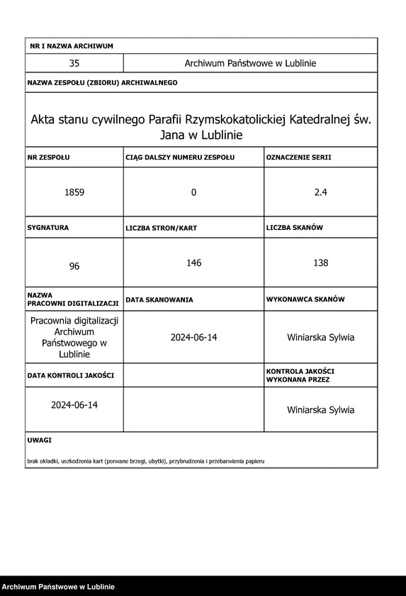 image.from.unit.number "Alegaty do księgi urodzeń, małżeństw i zgonów z 1858 r."