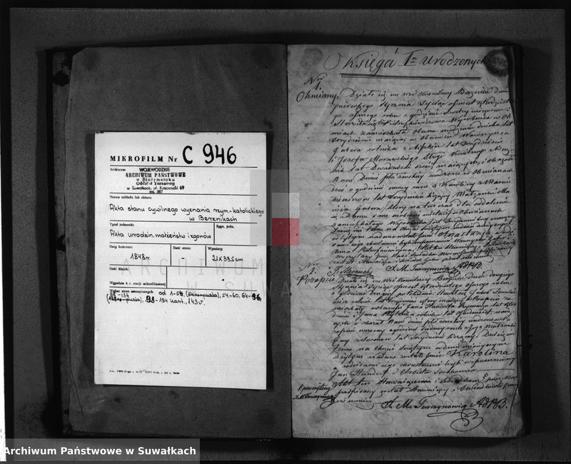 image.from.unit.number "Księga Duplikat Parafii Berznickiey z R-u 1848"