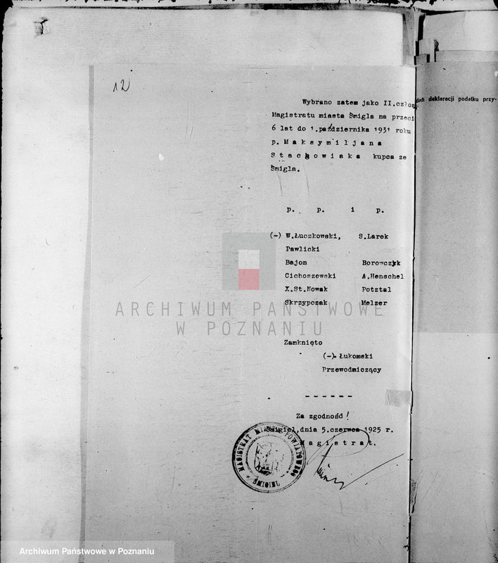 Obraz 16 z jednostki "Członkowie magistratu miasta Śmigla"