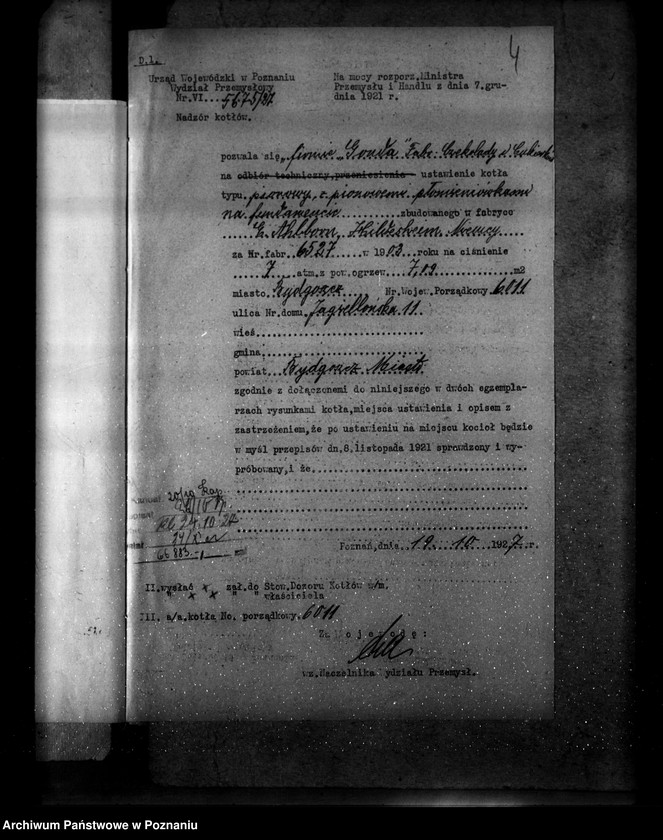 Obraz 8 z jednostki "Fabryka cukierków "Gonda" w Bydgoszczy nr woj. kotła 6011"