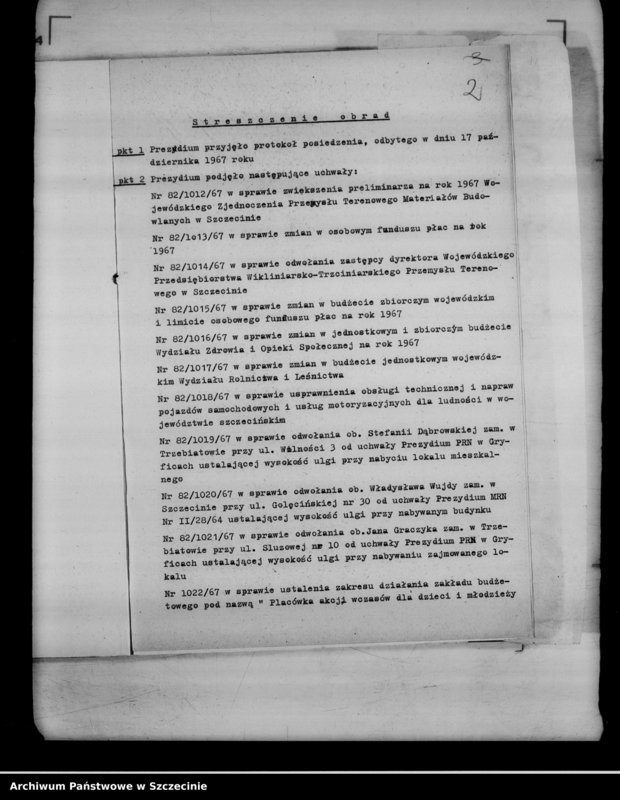 Obraz 6 z jednostki "Protokół posiedzenia Prezydium Wojewódzkiej Rady Narodowej nr 82, miesiąc październik"