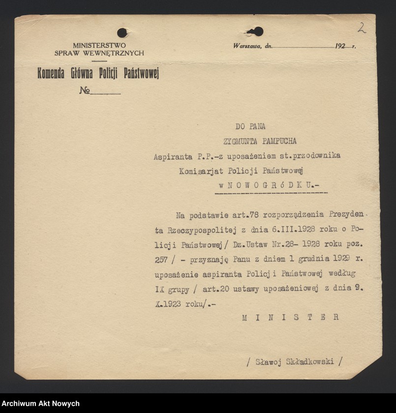 image.from.unit "Wytyczne Komendy Głównej Policji Państwowej dla komend wojewódzkich i powiatowych Policji Państwowej w sprawach personalnych, kwatermistrzowskich, szkoleniowych, administracyjnych. Okólniki, korespondencja."