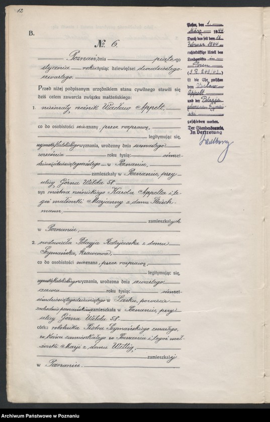 image.from.unit.number "Księga miejscowa małżeństw tom I [Rejestr główny małżeństw]"