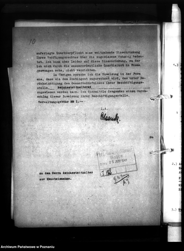 Obraz 14 z jednostki "Wohnungszuweisungen für Deutsche. Verdrängung der Polen."