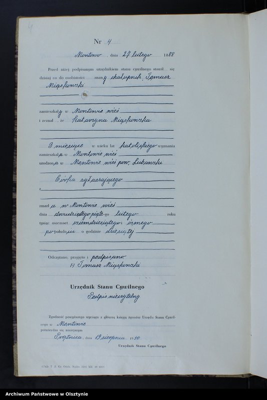 image.from.unit.number "Księga zgonów Nr 1 - 38,1 - 42,1 - 45 i 1 - 62 /brak lat 1890 - 1895/ /przepisana w języku polskim z oryginału niemieckiego w dniach16.07.-22.08.1950"