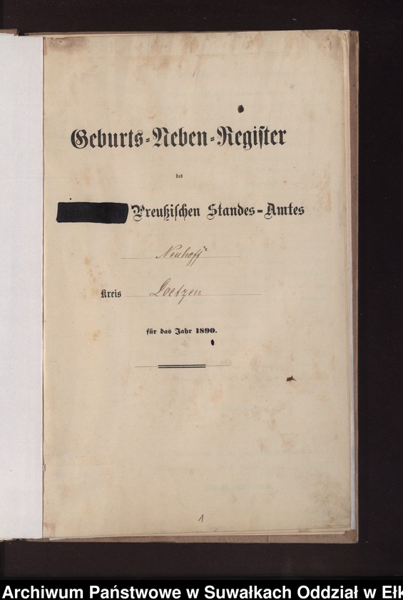 image.from.unit.number "Geburts-Neben-Register des Preussischen Standes-Amtes Neuhoff Kreis Loetzen"