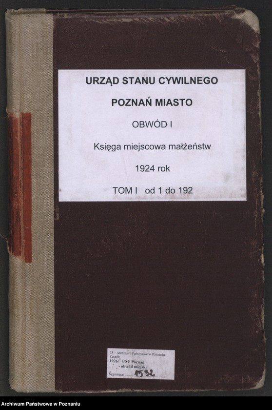 image.from.unit.number "Księga miejscowa małżeństw tom I [Rejestr główny małżeństw]"