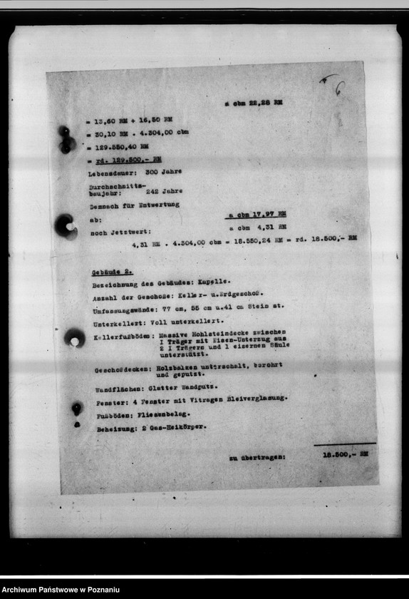 Obraz 11 z jednostki "Schätzungs-Gutachten betreffend das Grundstück in Posen, Adolf Memelstrasse 4."