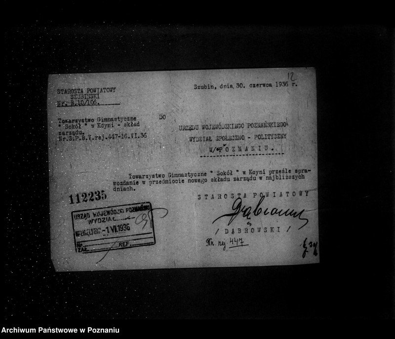 Obraz 19 z jednostki "/Towarzystwo Gimnastyczne Sokół w Kcyni powiat Szubin - rejestracja/"