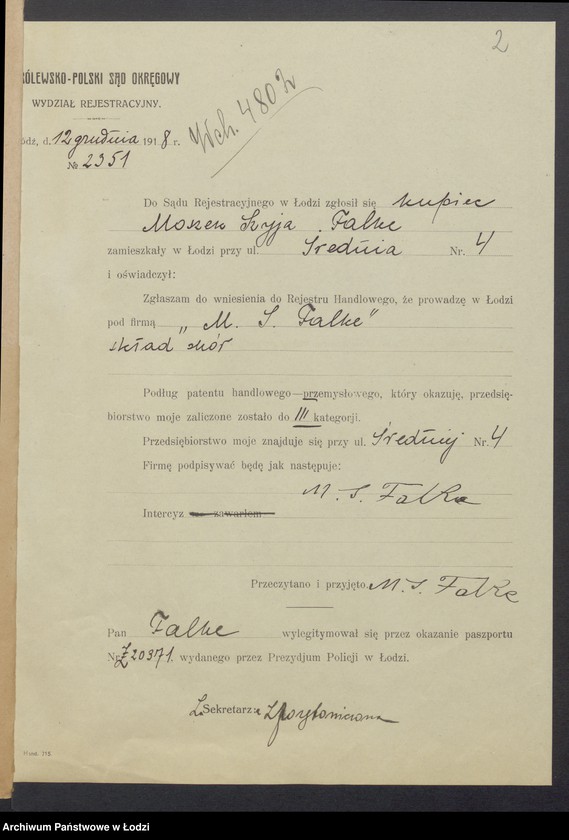 Obraz 4 z jednostki "Moszek Szyja Falke- skład skór"