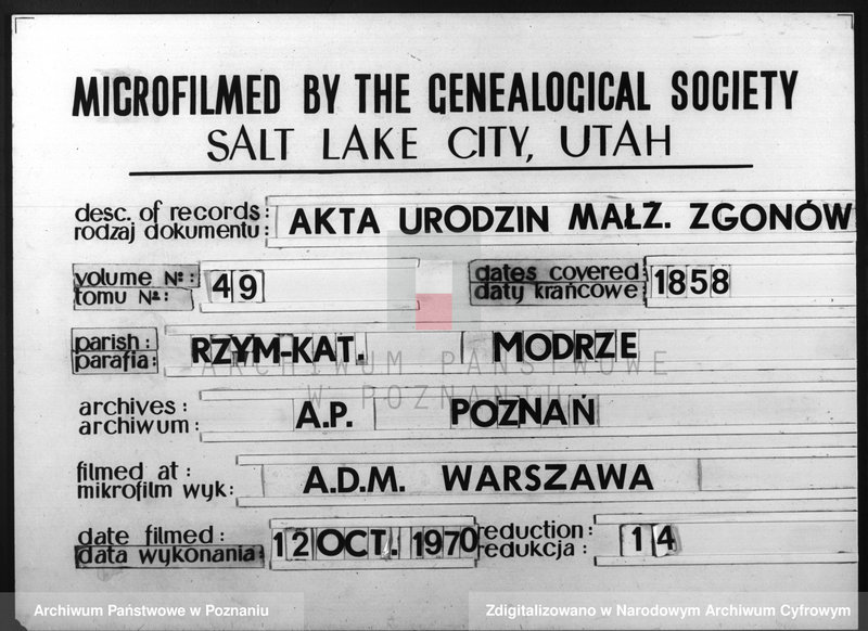 Obraz 1 z jednostki "Duplicatus baptisatorum, copulatorum, mortuorum"