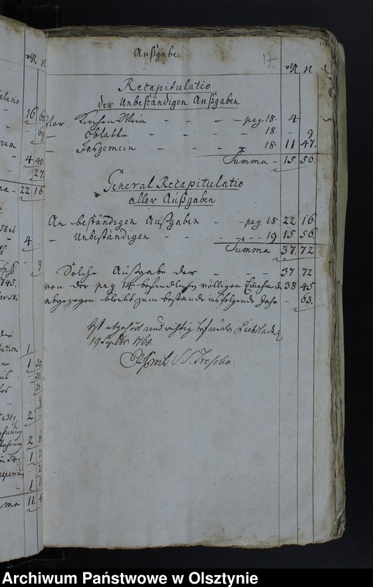 image.from.unit.number "Jahr Kirchen Rechnung der Waltersdorfschen Kirche aller Einnahme und Ausgabe wie auch Bau-Rechnung"