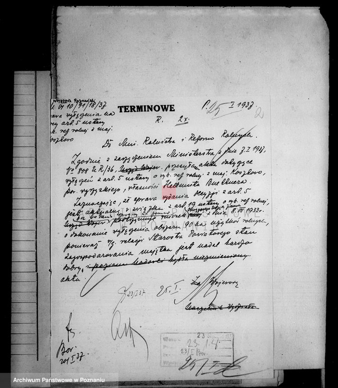 Obraz 7 z jednostki "Majątek Kosztowo powiatu wyrzyskiego wyłączenie z art. 5 ustawy o wykonaniu reformy rolnej"