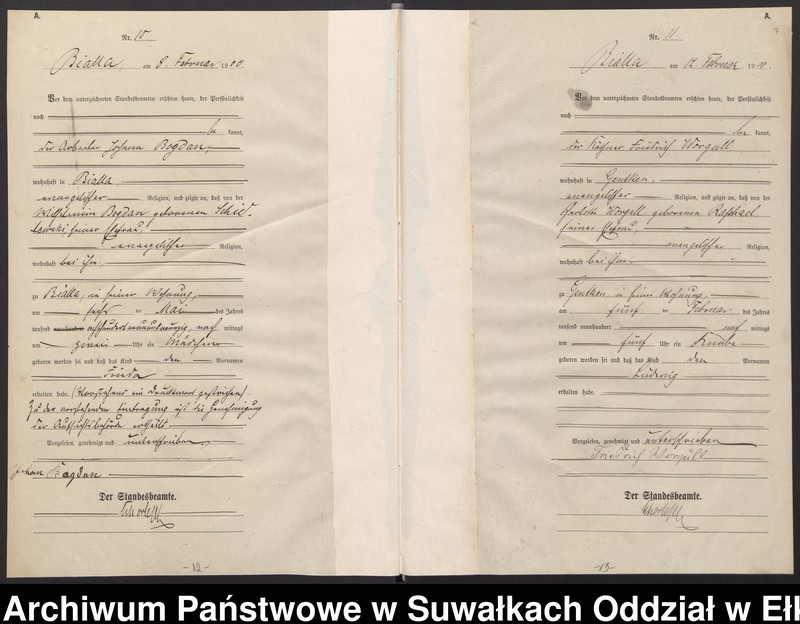 image.from.unit.number "Geburts-Haupt-Register des Königlichen Preussischen Standes-Amtes Bialla Kreis Johannisburg"