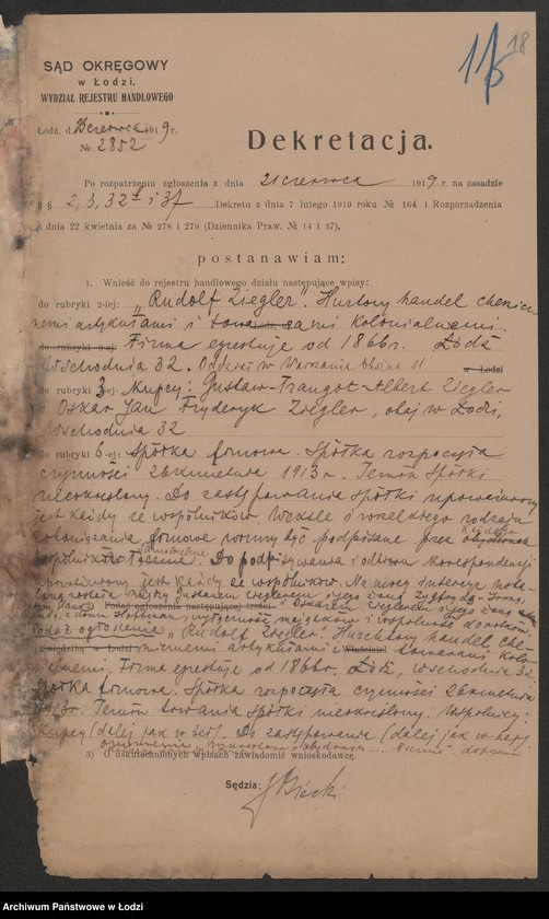 Obraz 20 z jednostki "Rudolf Ziegler – hurtowy handel artykułami chemicznymi i towarami kolonialnymi"