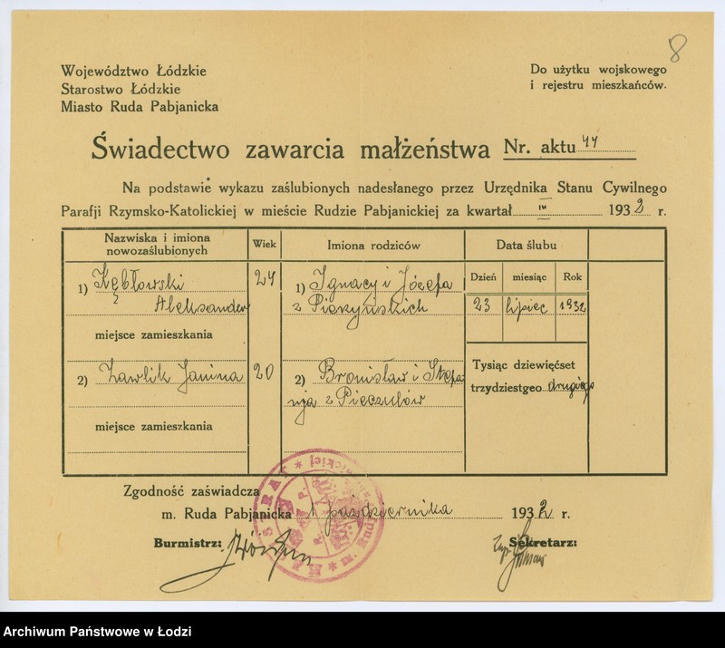 image.from.unit.number "Dokumenty do rejestru mieszkańców Rudy Pabianickiej. Kebsch Helena - Kühnel Olga"