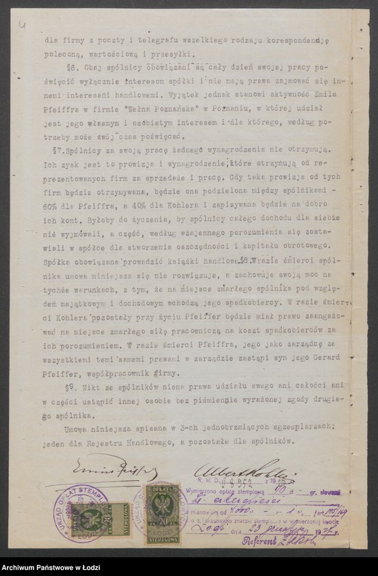 Obraz 6 z jednostki "Emil Pfeiffer i S-ka- reprezentacja firm krajowych i zagranicznych, sprzedaż towarów w ich imieniu"
