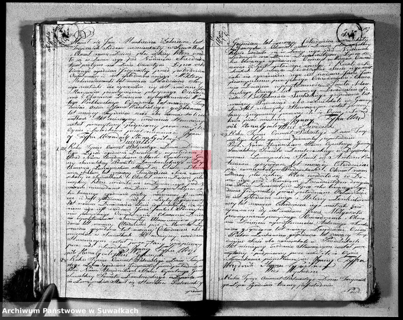 image.from.unit.number "Księga aktu urodzonych gminy suwalskiey, powiatu dąbrowskiego w departamencie łomżyńskim od dnia 1 maja 1815 do 1 maja 1816"