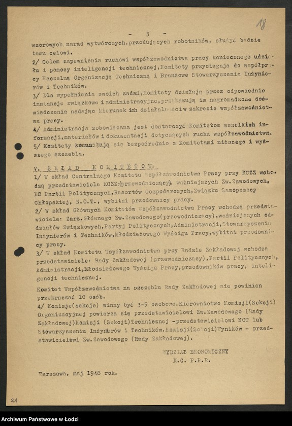 Obraz 19 z jednostki "Instrukcje [Wydziału Przemysłowego] Komitetu Centralnego Polskiej Partii Robotniczej"