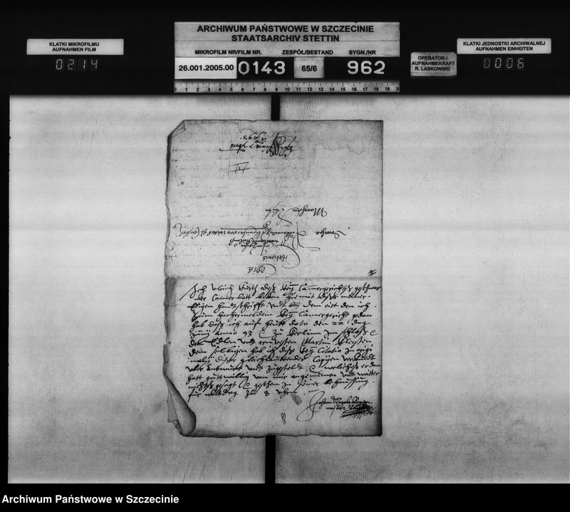 image.from.unit.number "Dorothea geb. V. Puttkamer, Witwe des Nikolaus v. Münchow zu Marsin / Martin v. Kleist zu Dargen: Einweisung in das Leibgeding und Lehngut Möllen."