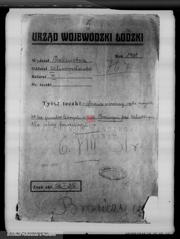 Obraz 4 z jednostki "Zmiana rodzaju użytkowania 40 ha gruntów leśnych w majątku Brańczyn w powiecie kaliskim"