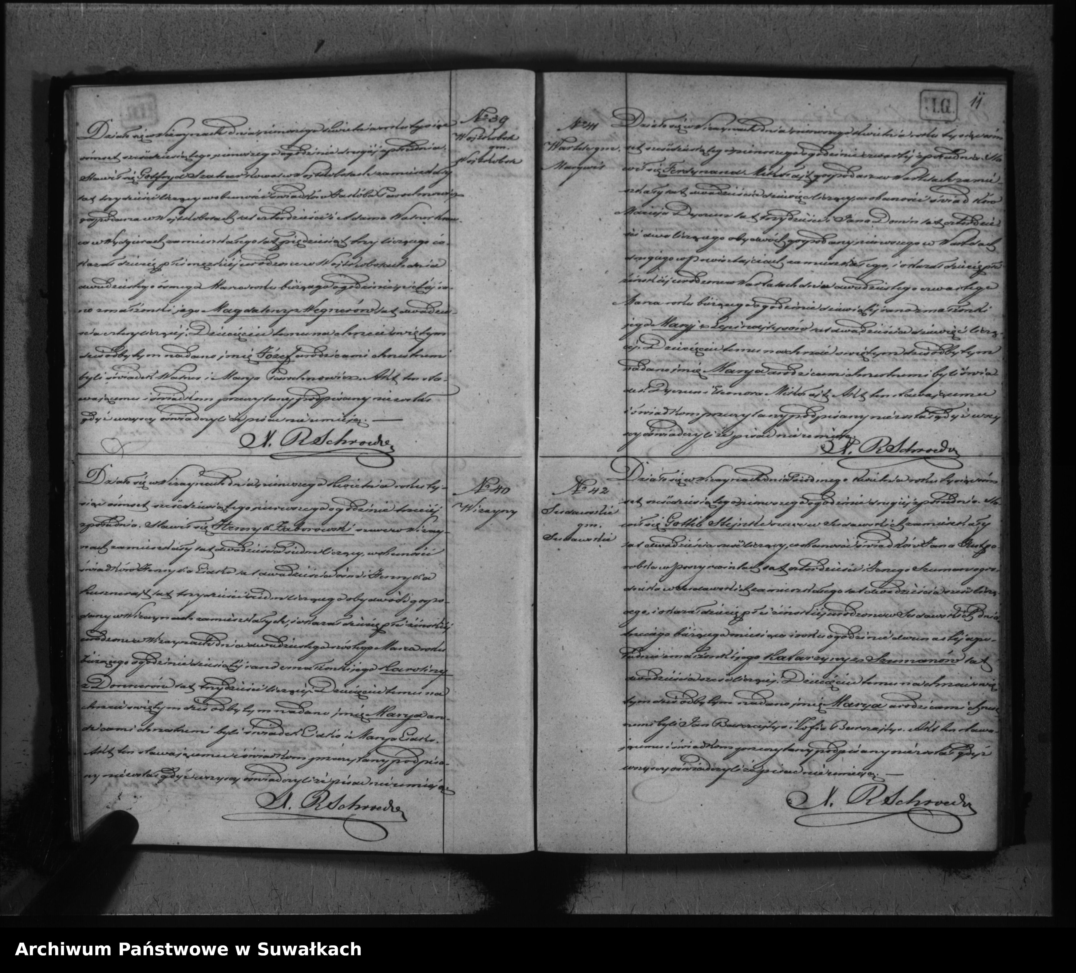 Skan z jednostki: Duplikat Aktów Stanu Cywilnego Parafii Ew. Augsburskiej Wiżajny za rok 1861