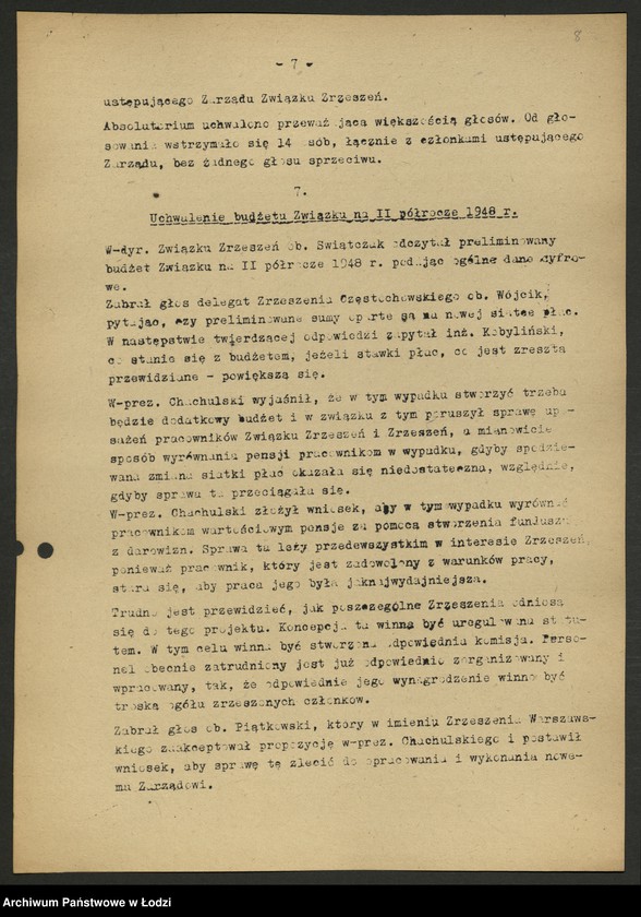 Obraz 9 z jednostki "Związek Zrzeszeń Prywatnego Przemysłu Włókienniczego; protokół z Walnego Zjazdu Delegatów, sprawozdanie [z działalności, wykaz przedsiębiorstw]"