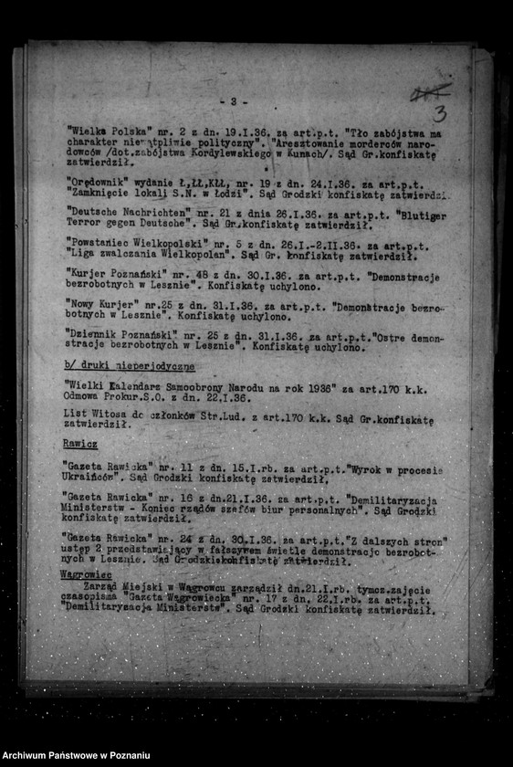 Obraz 8 z jednostki "Sprawozdania prasowe za czas od stycznia do grudnia 1936 r."