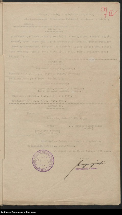 Obraz 10 z jednostki "Jutrosin, powiat Rawicz akta koła."