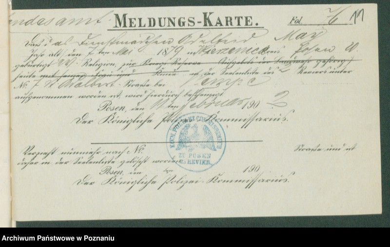 Obraz 13 z jednostki "[Dokumenty dostarczone przez narzeczonych do zawarcia związku małżeńskiego za 1902 rok. Tom IV]"