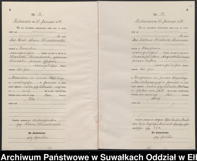 image.from.unit.number "[Geburts-Neben-Register des (Königlichen) Preussischen Standes-Amtes Belzonzen Kreis Johannisburg]"