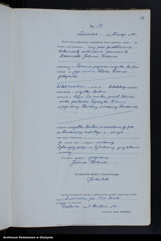 Obraz 15 z jednostki "Księga zgonów Nr 1-40, 1-38, 1-41,1-39,1-41,1-42 /przepisana w języku polskim z oryginału niemieckiego w 1950r. /"