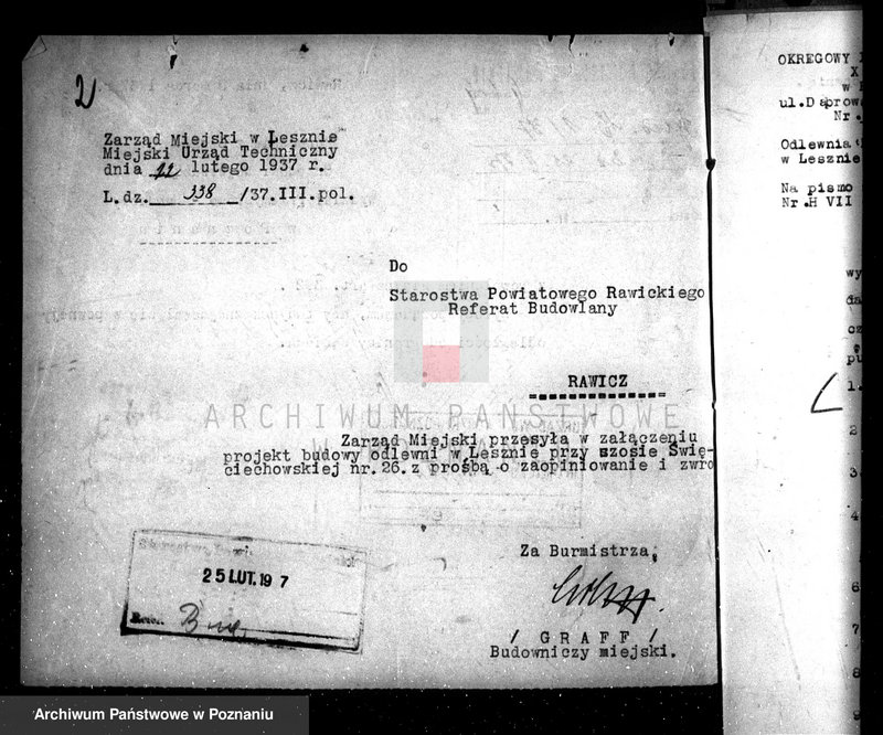 Obraz 6 z jednostki "Zatwierdzenie zakładu przemysłowego /odlewni metalu/ F. Przybylskiego w Lesznie"