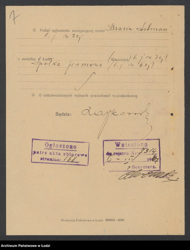 Obraz 9 z jednostki "Bracia Litman- handel towarami manufakturowymi"