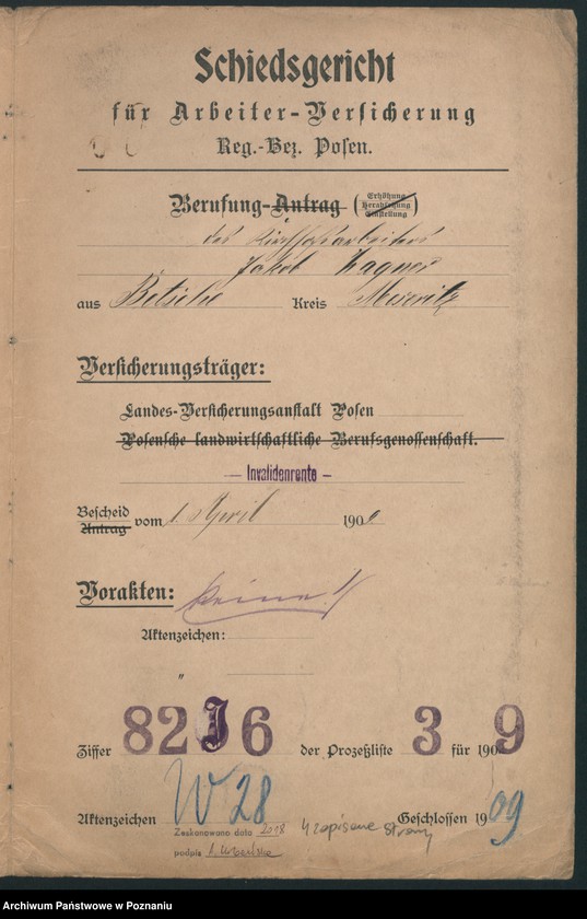 Obraz 7 z jednostki "Pensionskasse fuer Beamte deutscher Privateisenbahnen. Maksymilian Gruszczyński z Wrześni [sprawa emerytury]"