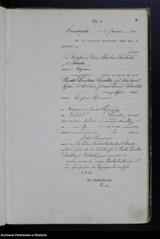image.from.unit.number "Geburts-Haupt-Register Tom I,Nr 1 - 150"