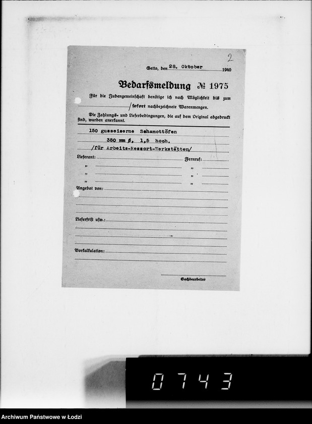 Obraz 6 z jednostki "Stornierte Bedarfsmeldungen [Korespondencja z różnymi firmami niemieckimi w sprawie dostawy różnych artykułów przemysłowych]"