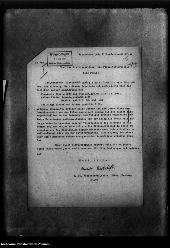 Obraz 19 z jednostki "Korespondencja w sprawie Niemców, którzy zginęli w 1939 roku w różnych powiatach"