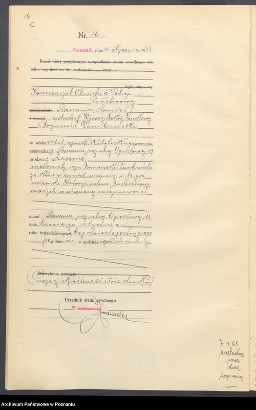 Obraz 18 z jednostki "Księga miejscowa zgonów tom I [Rejestr główny zgonów]"