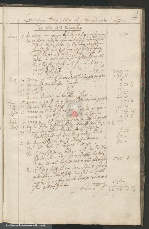 image.from.unit.number "Rechnung der Stadt Lissa; język niemiecki"