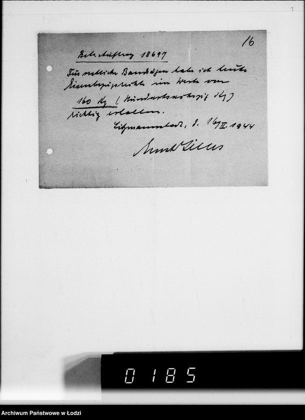 Obraz 20 z jednostki "[Przydział materiałów żelaznych dla Getta]"