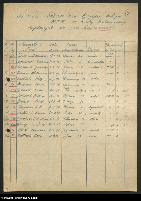 Obraz 7 z jednostki "Wykazy aktywu biorącego udział w reformie rolnej"