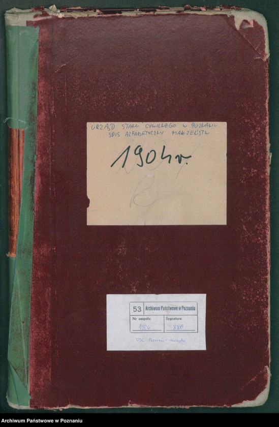 Obraz 2 z jednostki "Spis alfabetyczny małżeństw"