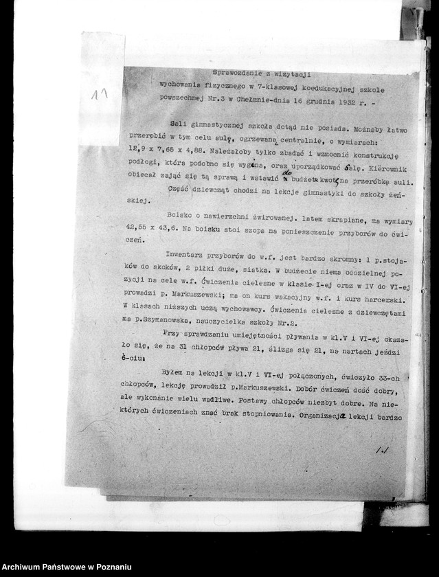 Obraz 15 z jednostki "[Sprawozdania z wizytacji wychowania fizycznego w szkołach powszechnych i zawodowych]"