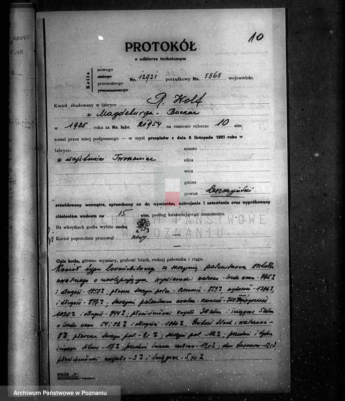 Obraz 15 z jednostki "Majętność rolna Tworzanice, pow. leszczyński Stanisław Kamoski nr woj. kotła 5868"