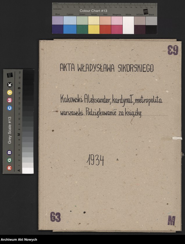 image.from.unit.number "Kakowski Aleksander, kardynał, metropolita warszawski. Podziękowania za książkę."