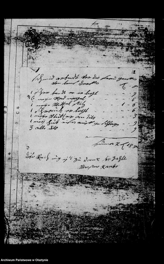 image.from.unit.number "/Schmiede-, Schlosser- u. a. Rechnungen für die Witwe Louisa Maria Gfin Lehndorff geb. v. Wallenrodt/"